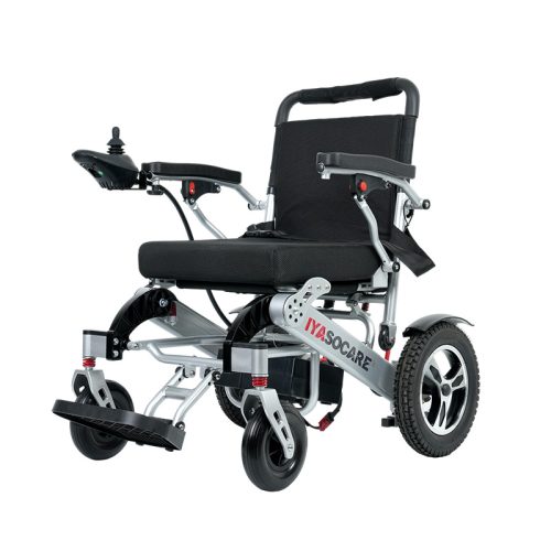 Silla de ruedas eléctrica plegable portátil YSE130M | Marco de aluminio ligero, control remoto, freno automático