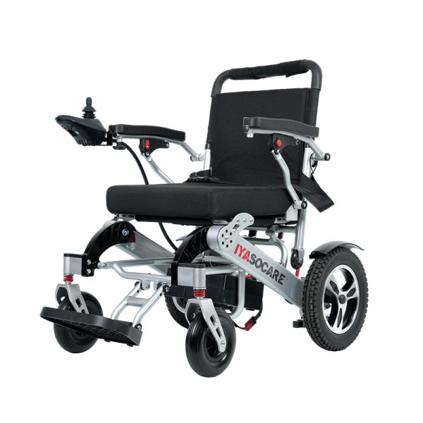 Electric Wheelchair YSE130M Silla de ruedas eléctrica plegable portátil YSE130M | Marco de aluminio ligero, control remoto, freno automático