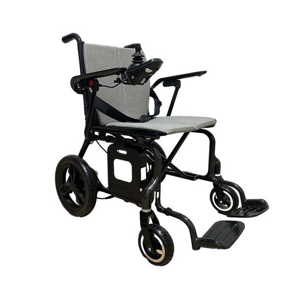 3 Silla de ruedas eléctrica ligera YSE139 | Estructura plegable de fibra de carbono, diseño de reposabrazos abatible