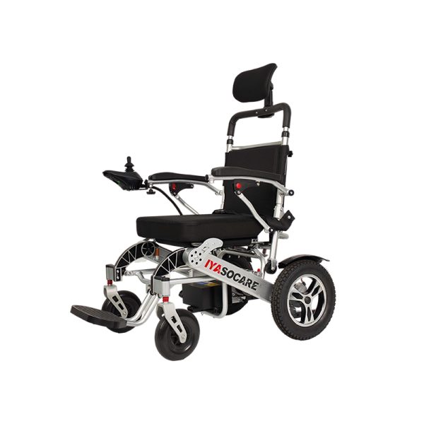 3 Silla de ruedas eléctrica portátil YSE130XB | Estructura ligera de aleación de aluminio | Carga USB, exterior de fibra de carbono
