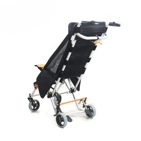 01 (2) Silla de ruedas plegable para niños con respaldo ajustable
