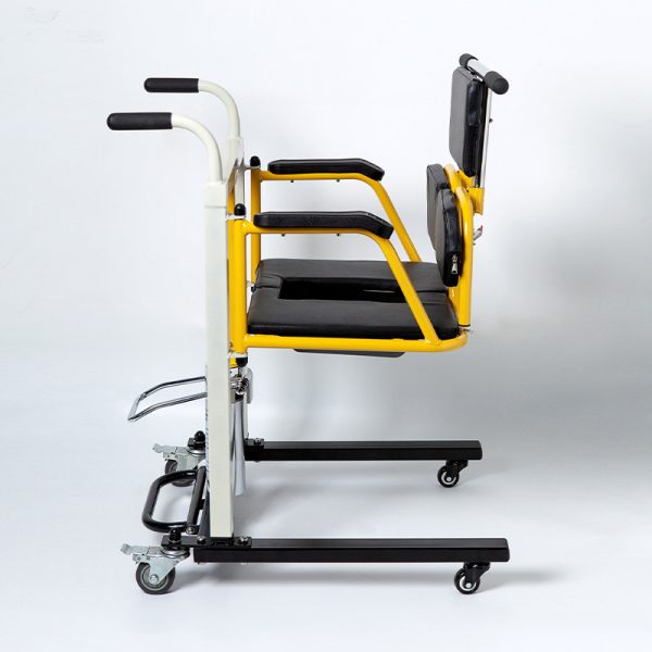02 Silla de ruedas de transferencia hidráulica ajustable, altura ajustable 45-66cm