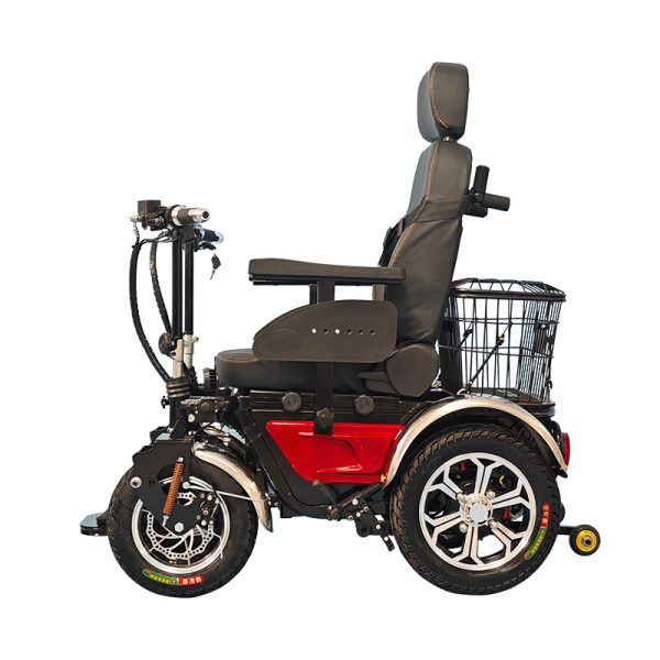 Silla de ruedas todoterreno de alta velocidad | Asiento inclinable, control de doble manija