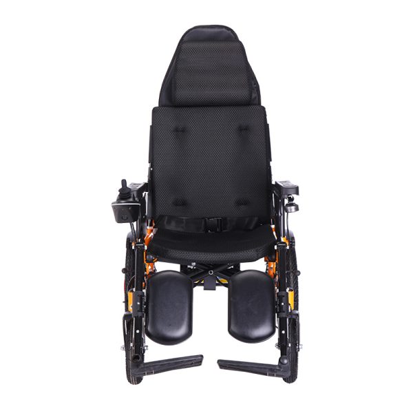 Silla de ruedas eléctrica plegable con respaldo ajustable y reposabrazos abatible