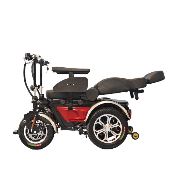 Silla de ruedas todoterreno de alta velocidad | Asiento inclinable, control de doble manija