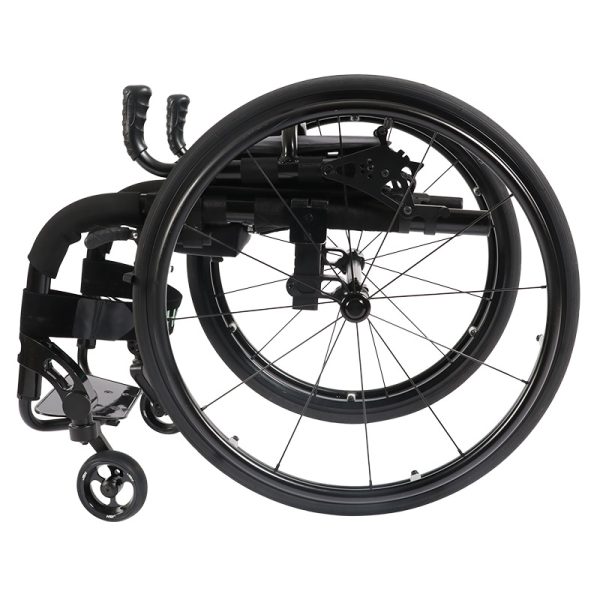 Silla de ruedas deportiva ligera con ruedas de liberación rápida, plegable