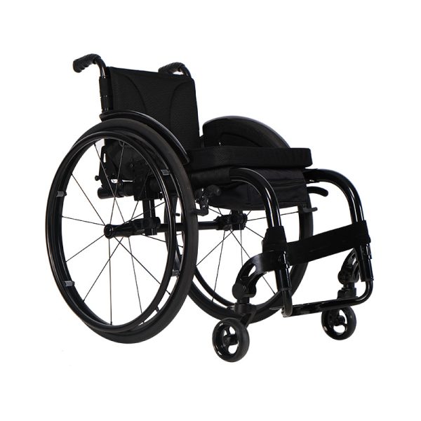 Silla de ruedas deportiva ligera con ruedas de liberación rápida, plegable
