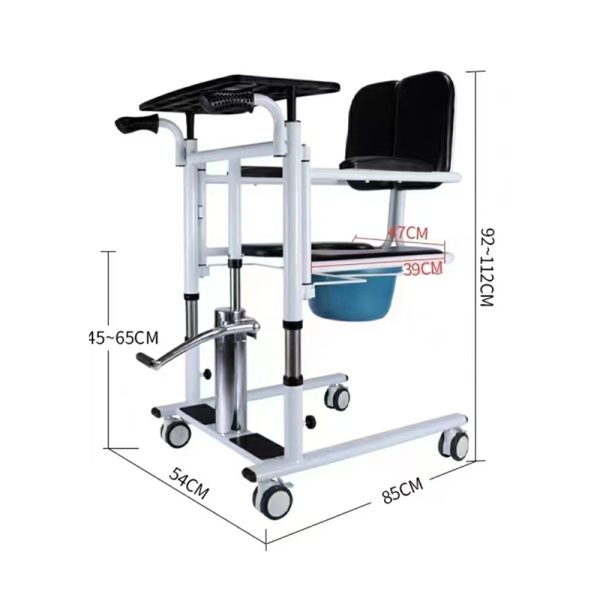 4 Silla de ruedas elevadora y de traslado | Silla impermeable y ajustable en altura para el hogar