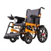 Silla de ruedas eléctrica portátil con reposapiés desmontables y estructura plegable
