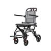 Silla de ruedas ligera y plegable de acero al carbono con frenos de mano