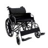 Silla de ruedas manual ergonómica, estructura de acero al carbono y diseño portátil