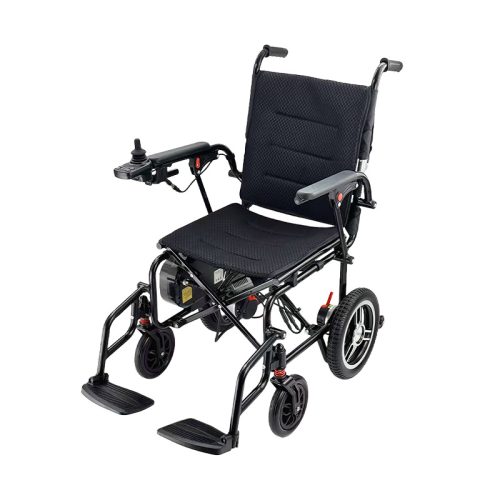 Travel Folding Electric Wheelchair Silla de ruedas eléctrica plegable de viaje con motor sin escobillas de 24 V, fácil de transportar