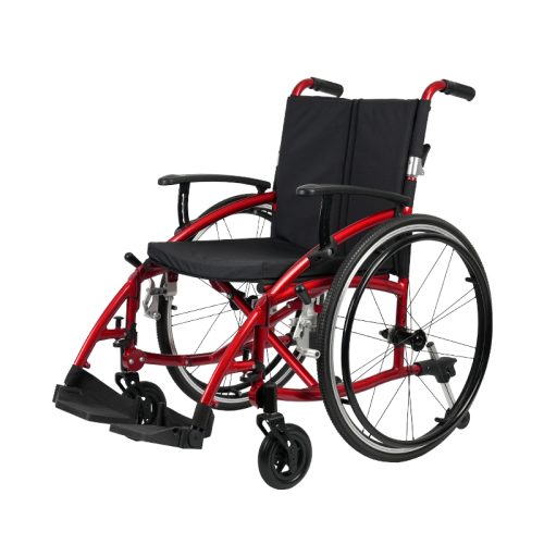 Silla de ruedas manual plegable de aluminio con ruedas de liberación rápida