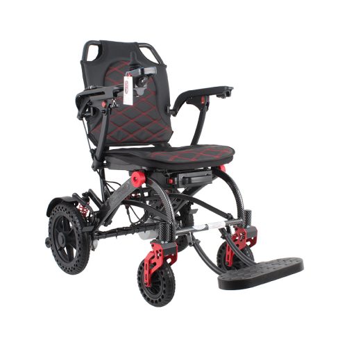 Silla de ruedas eléctrica ligera con motor sin escobillas y reposabrazos abatibles