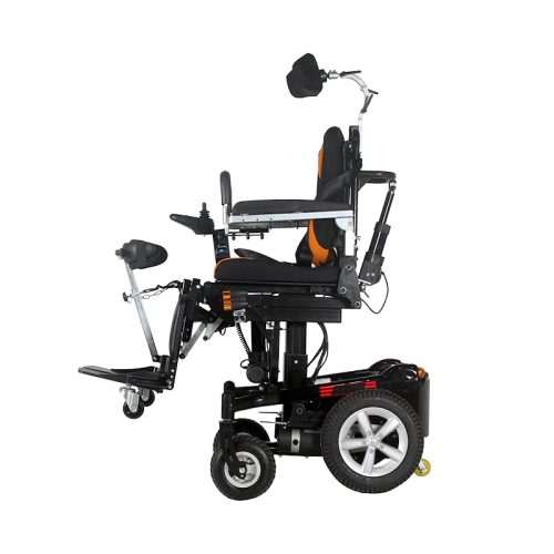 Silla de ruedas eléctrica de pie con reclinación y sistema de control de modo dual