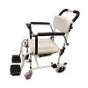02 Silla de ruedas plegable 3 en 1 con función de inodoro y ducha, reposabrazos ajustables
