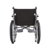 03 Silla de ruedas manual de acero al carbono con respaldo plegable y reposapiés ajustables