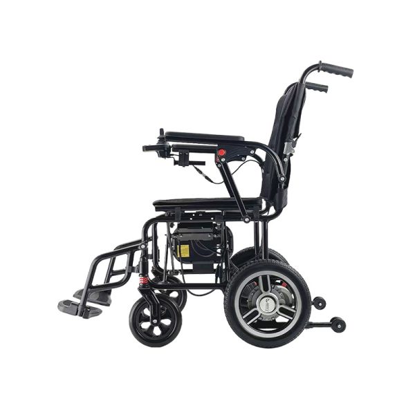 03 Silla de ruedas eléctrica plegable de viaje con motor sin escobillas de 24 V, fácil de transportar
