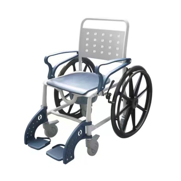 03 Silla de ruedas manual multifuncional con asiento de ducha e inodoro