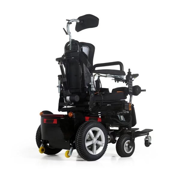 03 Silla de ruedas eléctrica de pie con reclinación y sistema de control de modo dual