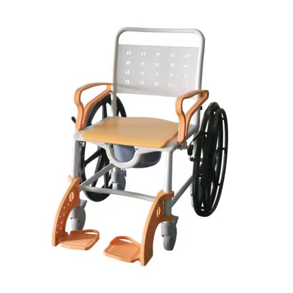 04 Silla de ruedas manual multifuncional con asiento de ducha e inodoro