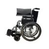 05 Silla de ruedas manual de acero al carbono con respaldo plegable y reposapiés ajustables