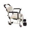 05 Silla de ruedas plegable 3 en 1 con función de inodoro y ducha, reposabrazos ajustables