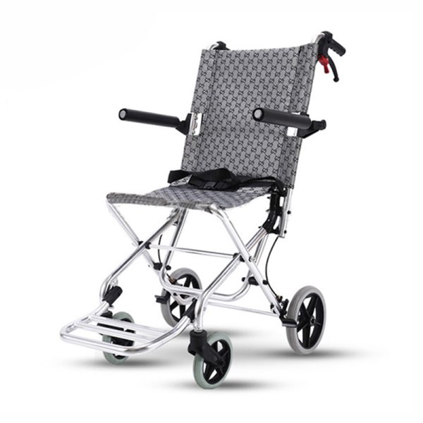 Lightweight Aluminum Manual Wheelchair Silla de ruedas manual ligera de aluminio con reposabrazos abatibles y frenos dobles