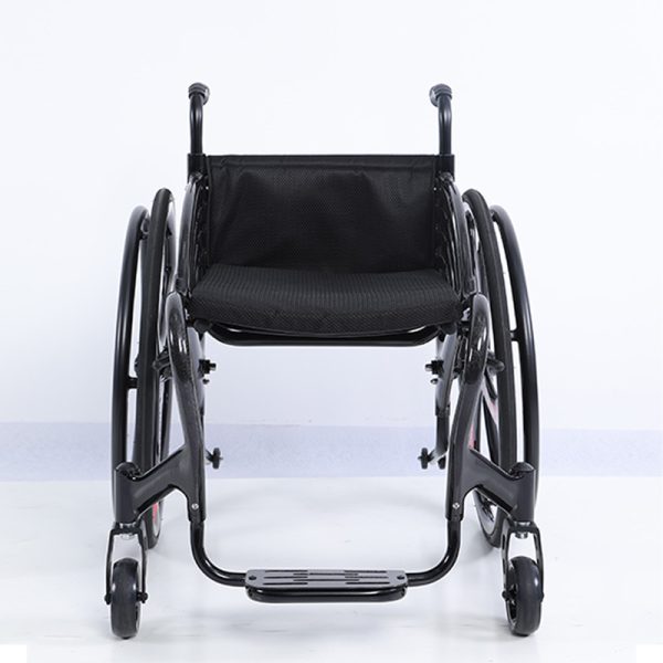 3 Silla de ruedas deportiva ligera de fibra de carbono con ruedas antivuelco