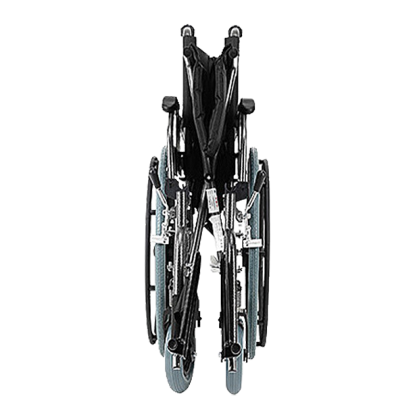Silla de ruedas manual ergonómica, estructura de acero al carbono y diseño portátil