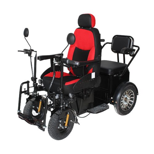 01 Silla de ruedas todoterreno biplaza, motor de alta potencia y batería de larga duración