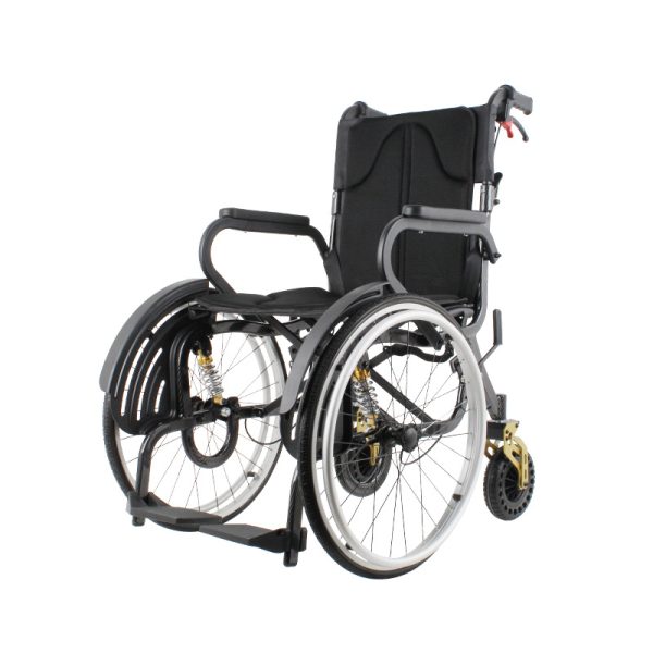 01 Silla de ruedas manual compacta YSM2006 con amortiguación avanzada y plegable