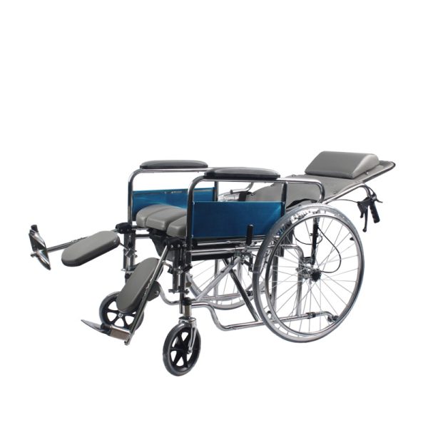 02 Silla de ruedas manual ligera YSM2020: acero resistente, asiento ergonómico y fácil manejo