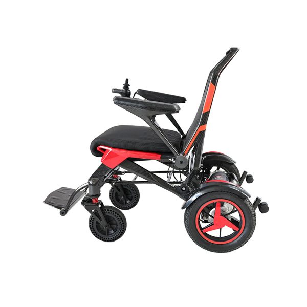 03 Silla de ruedas eléctrica de fibra de carbono con motores duales y comodidad ergonómica