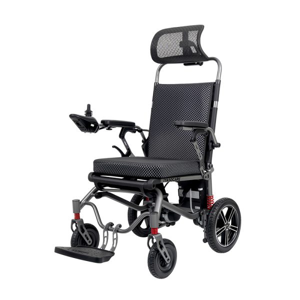 Silla de ruedas eléctrica reclinable YSE148 con reposabrazos y reposapiés ajustables y batería de liberación rápida