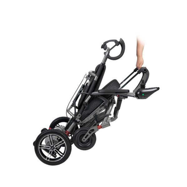 Silla de ruedas eléctrica reclinable YSE148 con reposabrazos y reposapiés ajustables y batería de liberación rápida