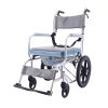 05 Silla de ruedas con inodoro plegable de aluminio YSM2058 con ruedas de PU