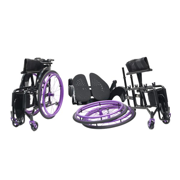 03-3 Silla de ruedas deportiva ligera de aluminio YSM2115 con respaldo tipo mariposa.