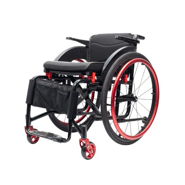 04-2 Silla de ruedas deportiva ligera de aluminio YSM2115 con respaldo tipo mariposa.